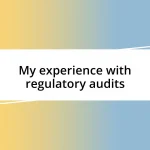 My experience with regulatory audits