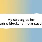 My strategies for securing blockchain transactions