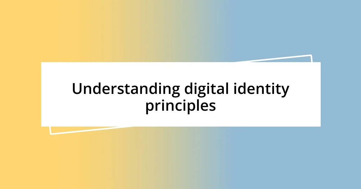 Understanding digital identity principles