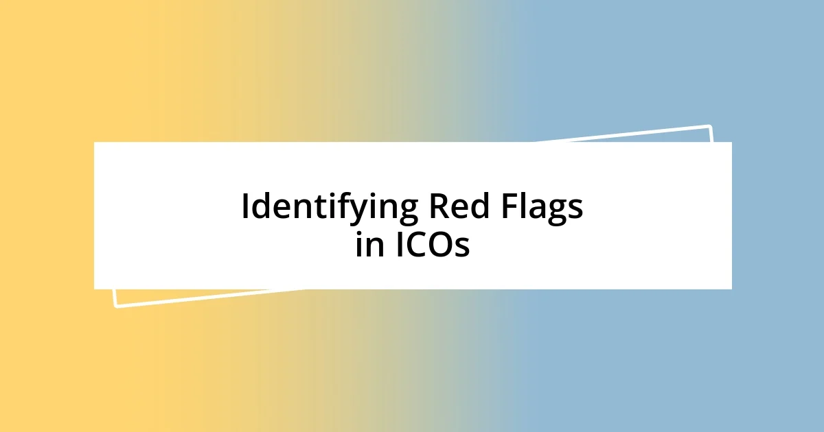 Identifying Red Flags in ICOs